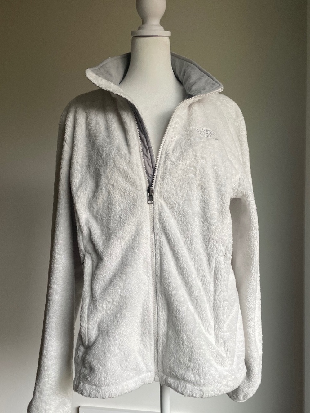 THE NORTH FACE White Osito Full Zip Shaggy Fleece Jacket Women's Outdoors -Large - Picture 5 of 15